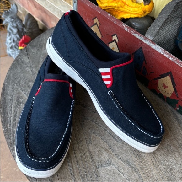 Sebago Shoes - Sebago Docksiders Patriotic Slip-On‎ Canvas Shoes
